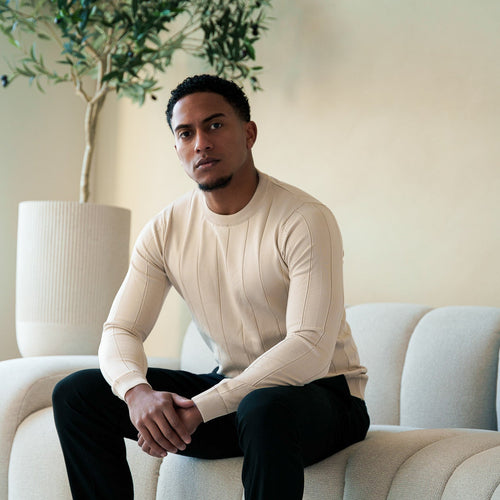 The Alexander Pullover - Marble White